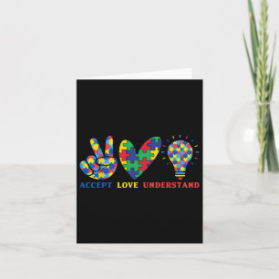 Tarjeta Aceptar amor Entender la pieza de rompecabezas col