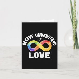 Tarjeta Aceptar Comprender Amor Autismo Conciencia Asd