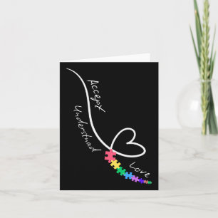 Tarjeta Aceptar el amor Entender el autismo apoyar el auti