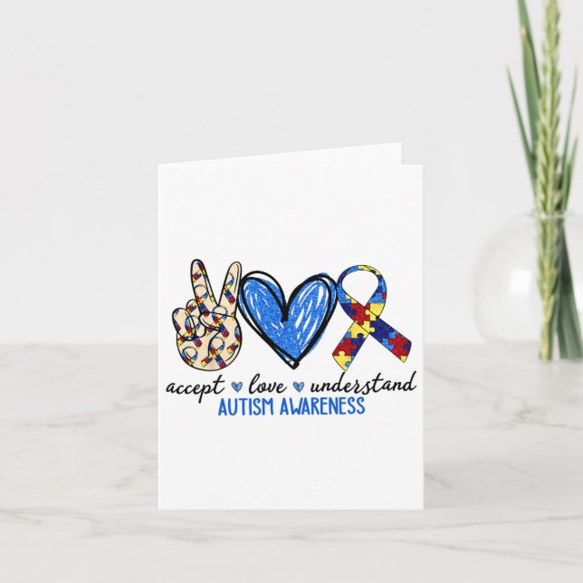 Tarjeta Aceptar el amor Entender el autismo Concientizar a (Anverso)