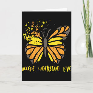 Tarjeta Aceptar Entender Amar Camiseta Mariposa Conciencia