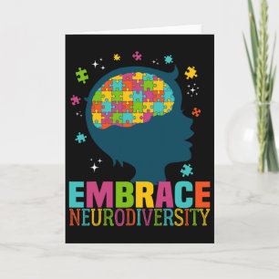 Tarjeta Aceptar la Neurodiversidad Conciencia del Autismo 