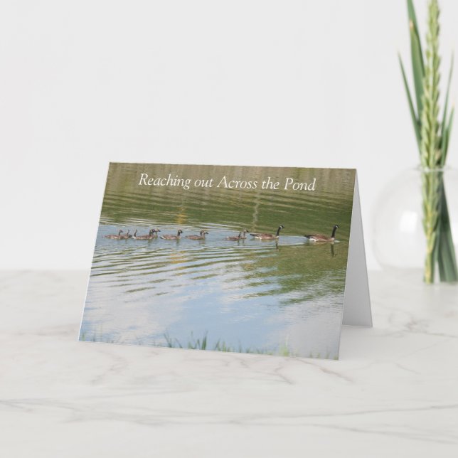 Tarjeta Acercándome a través del charco para decir Pensand (Anverso)