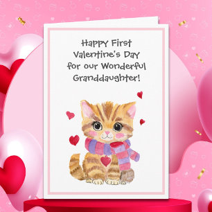 Tarjeta Acertijo del Día de San Valentín de Gatito con Cor