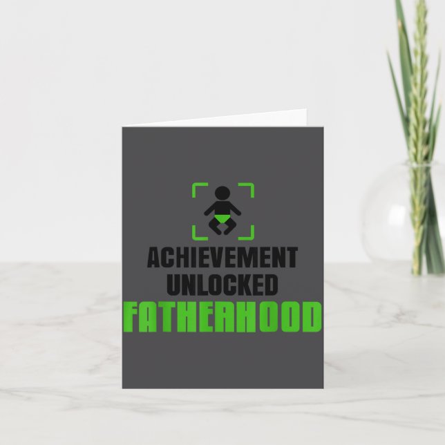 Tarjeta Achievement Unlocked Fatherhood Gamer Video Games  (Anverso)