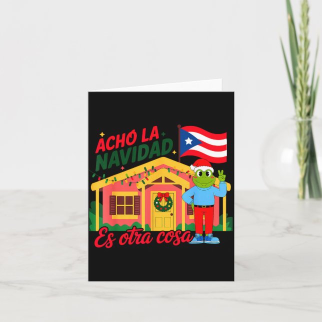 Tarjeta Acho La Navidad Es Otra Cosa Boricua Christmas Vib (Anverso)