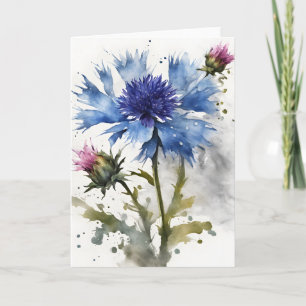 Tarjeta Aciano - Flores de acuarela