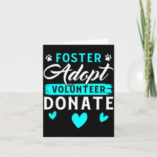 Tarjeta Acoge Adopta Voluntario Dona Divertido Rescate de