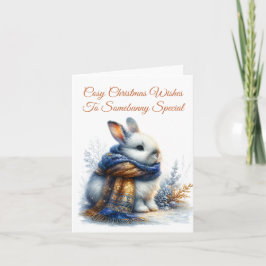 Tarjeta Acogedores Deseos De Invierno Al Conejo Especial D