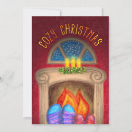 Tarjeta Acogedores Navidades agitados por una cálida chime