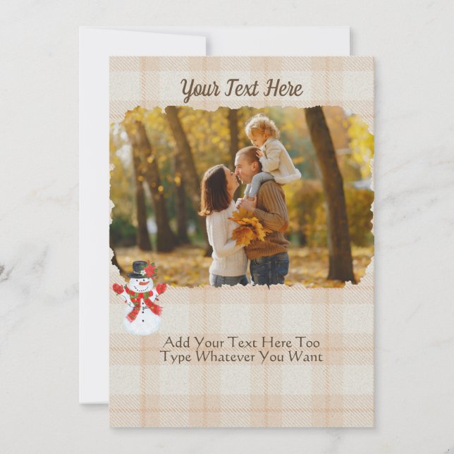 Tarjeta Acogedores Navidades reemplazan a Tartan Tan Neutr (Anverso)