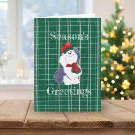 Tarjeta Acogedores saludos de temporada para un perro past