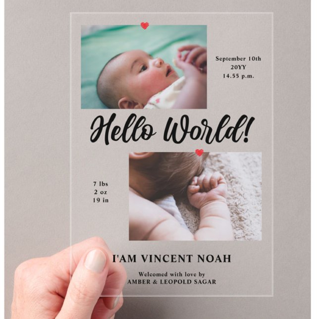 Tarjeta acrílica de dos fotos de niño anuncio de n (Subido por el creador)