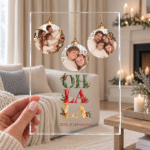 Tarjeta Acrílica de Navidad Personalizada OH LA LA
