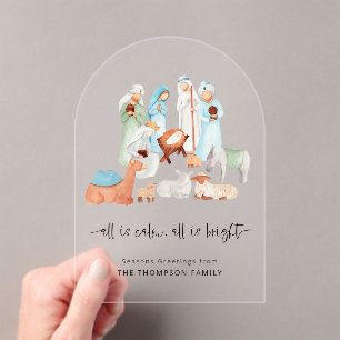 Tarjeta acrílica para Navidades de la escena de la