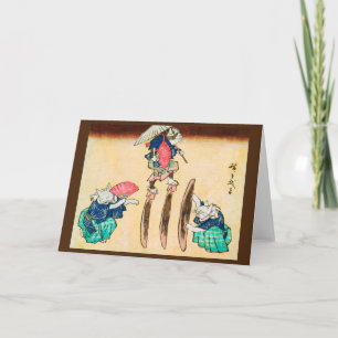 Tarjeta Acrobat Cat, Hiroshige, Ukiyo-e