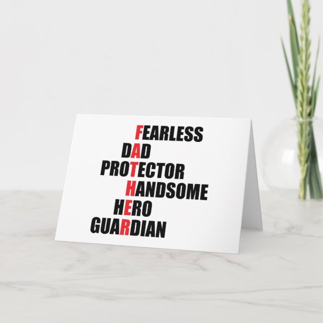 Tarjeta Acrostic del padre (Anverso)