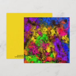 Tarjeta Acrylic Neon Colors Paint Splatter Splash Abstract