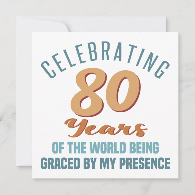 Tarjeta Actitud de cumpleaños 80 fácil (Anverso)