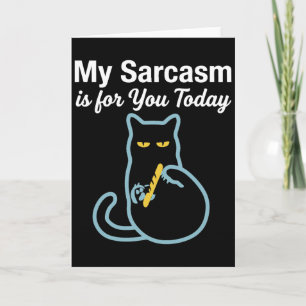 Tarjeta Actitud de gato gruñón: gato divertido juzgando en
