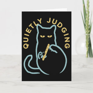Tarjeta Actitud de gato gruñón: gato divertido juzgando en