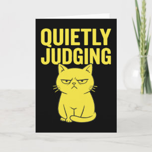 Tarjeta Actitud de gato gruñón: gato divertido juzgando en