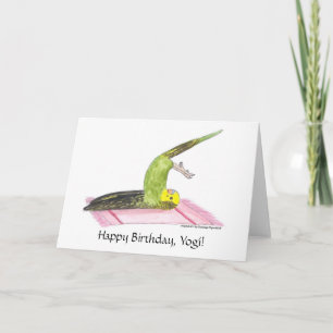 Tarjeta Actitud de la paleta del Parakeet de la yoga