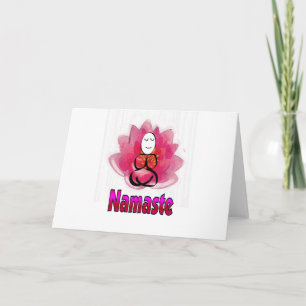 Tarjeta Actitud de la yoga con la flor de Lotus "Namaste "