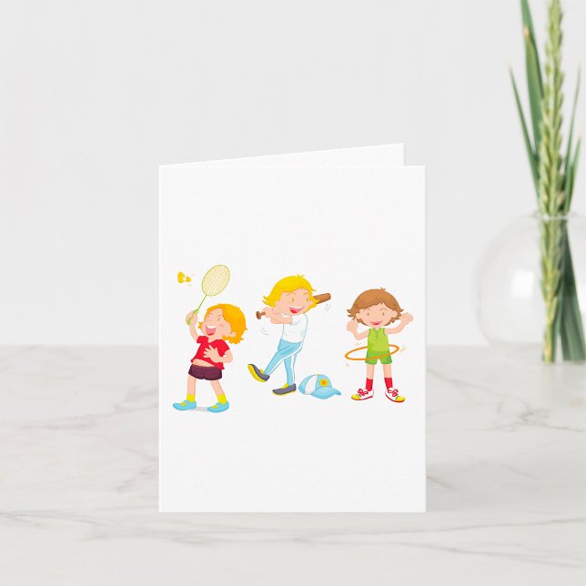 Tarjeta Actividad infantil de niños practicando deportes (Subido por el creador)