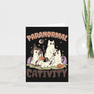 Tarjeta Actividad Paranormal Gato Negro Cute Retro Hallowe