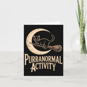 Tarjeta Actividad Paranormal Halloween Gato Negro Media Lu