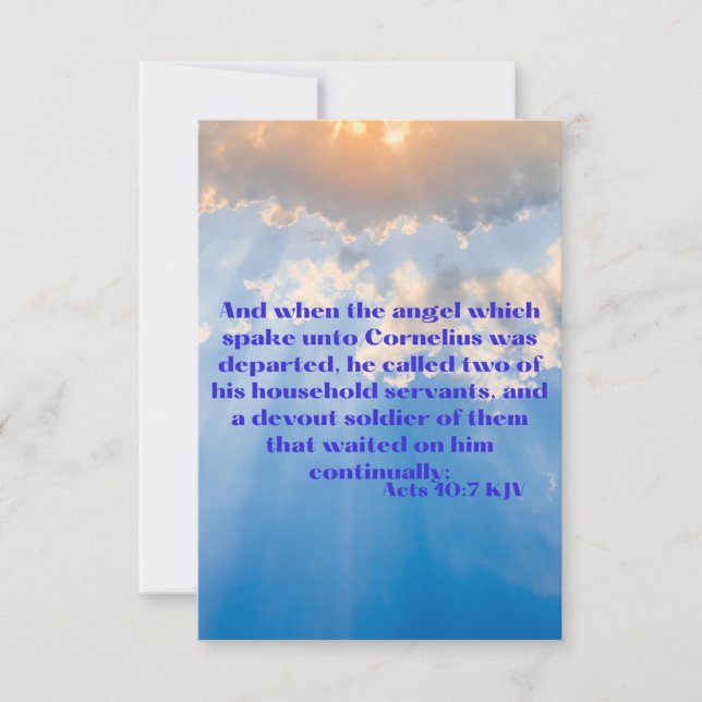 Tarjeta Actos 10:7 KJV Biblia Scripture Pic Greeting Card (Anverso)