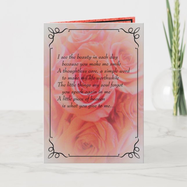 Tarjeta Actualizado sólo porque, pensando en ti, Sonríe ho (Anverso)