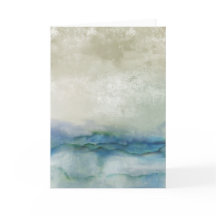 Acuarela abstracta del océano en azul y beige