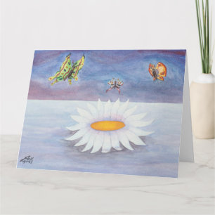 Tarjeta Acuarela acuarela Lotos Flor Agua Reiki