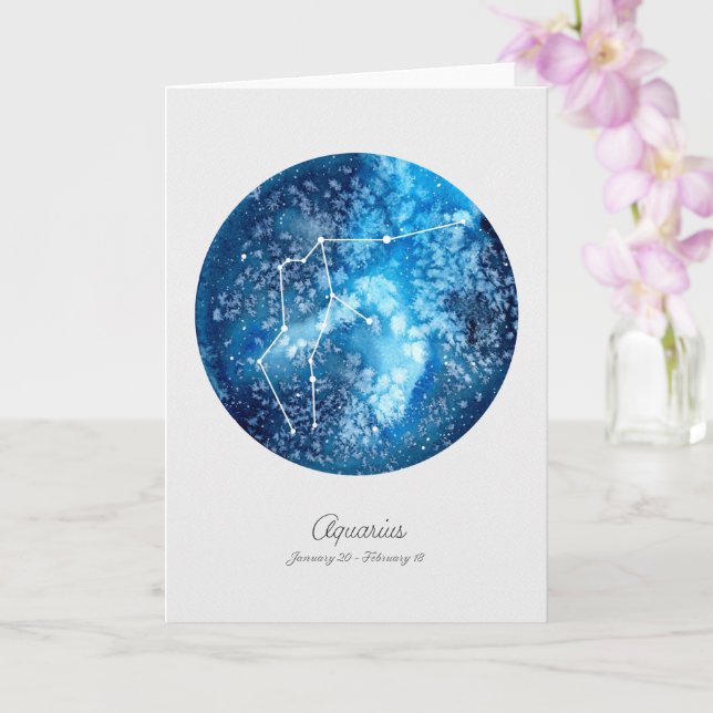 Tarjeta Acuarela Acuario Constellation Greeting (Orquídea)