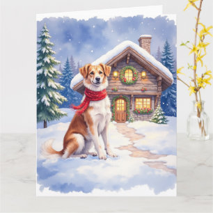 Tarjeta Acuarela Appenzeller Sennenhund Chalet Alpino