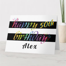 Tarjeta Acuarela arcoiris 50 o cualquier saludo de cumplea