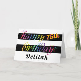 Tarjeta Acuarela arcoiris 75 o cualquier saludo de cumplea