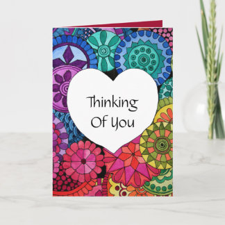 Tarjeta Acuarela Arcoiris Mandala con corazón