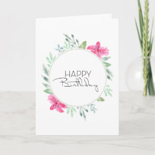 Tarjeta Acuarela Azalea Floral