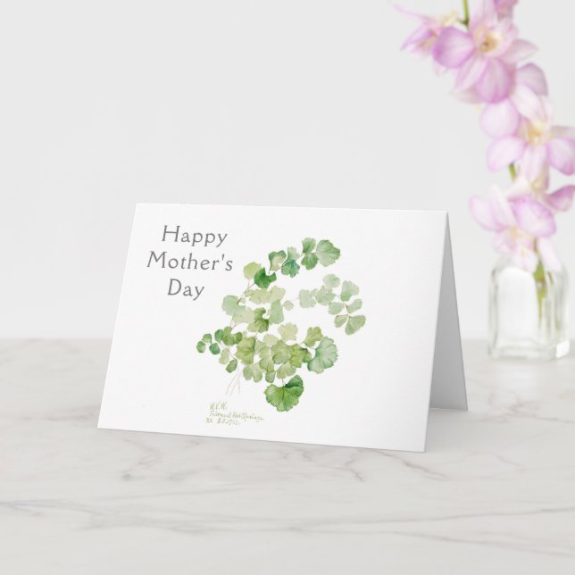 Tarjeta acuarela botánica del Día de la Madre (Orquídea)