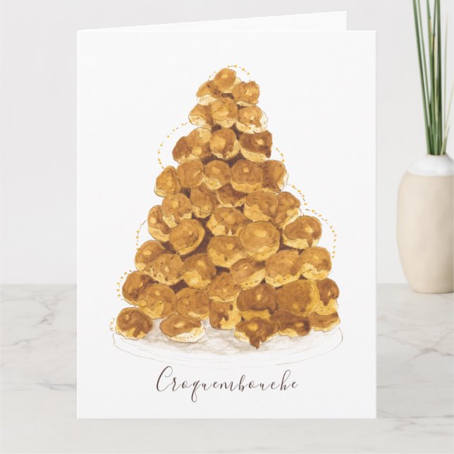 Tarjeta acuarela croquembouche (Anverso)