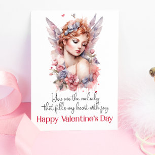Tarjeta Acuarela Cupido Feliz Día de San Valentín
