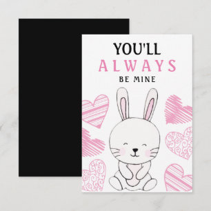 Tarjeta Acuarela Cute Bunny El día de San Valentín Saludo