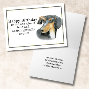 Tarjeta Acuarela Dachshund Feliz cumpleaños