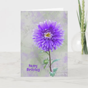 Tarjeta Acuarela Dahlia Birthday