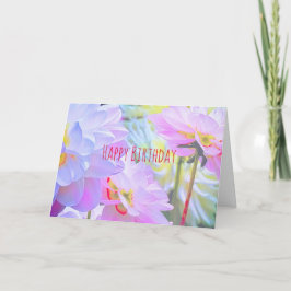 Tarjeta Acuarela Dahlia Flowday Feliz cumpleaños