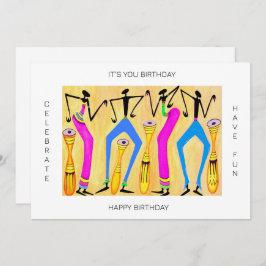 Tarjeta Acuarela de arte africano, maravilloso cumpleaños 