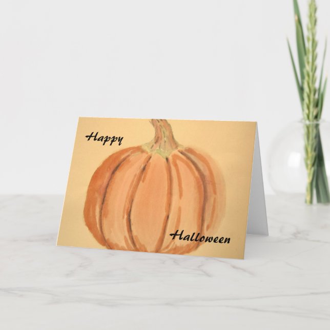 Tarjeta Acuarela de calabaza (Anverso)